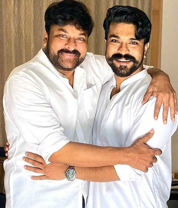 Ram Charan with his Father (Chiranjeevi)