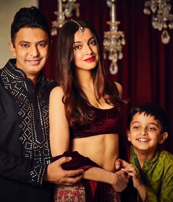Divya Khosla Kumar with his Husband & Son