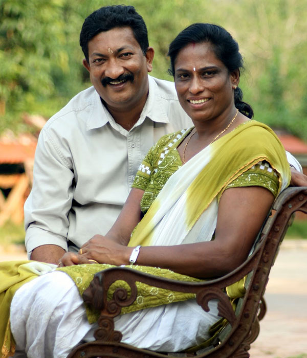 P. T. Usha with his Husband (V Srinivasan)
