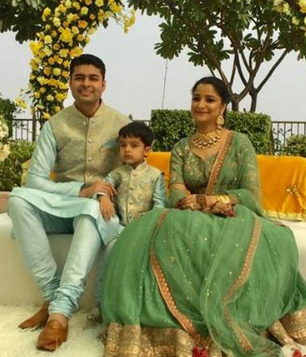 Rukmani Riar IAS with his Husband and Son 