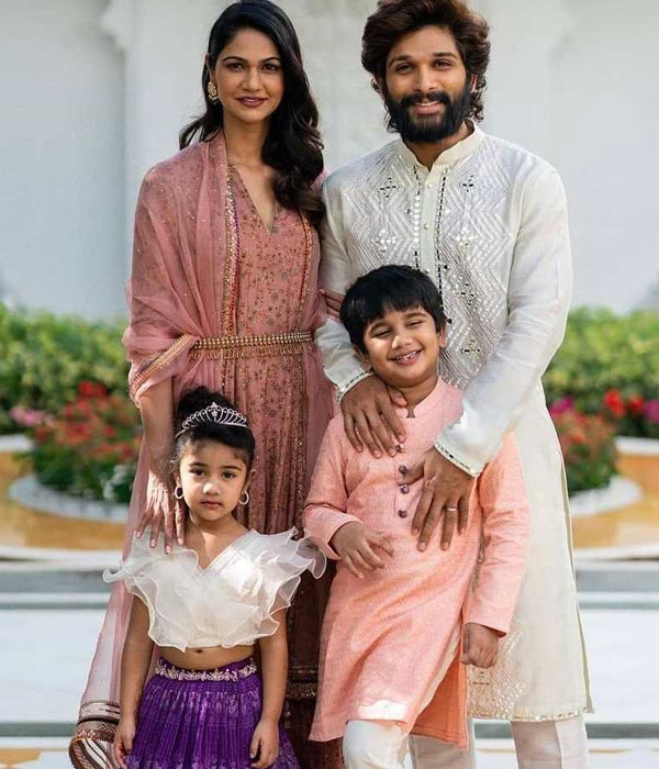Allu Arjun with his wIfe and Children