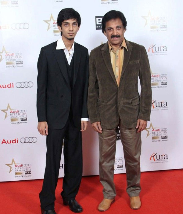 Anirudh Ravichander With his Father Picture