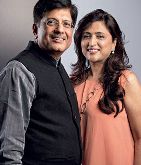 Piyush Vedprakash Goyal With his Wife Picture