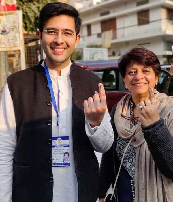 Raghav Chadha With his Mother Picture