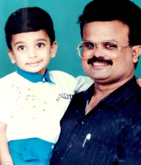 Ashok Selvan Childhood Picture with his Father (Selvan)
