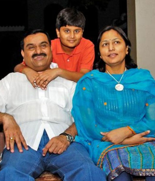 Gautam Adani with his Wife (Priti Adani) and Son