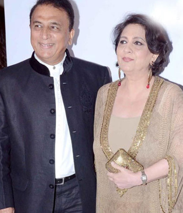 Sunil Gavaskar with his Wife (Marshneil Gavaskar)