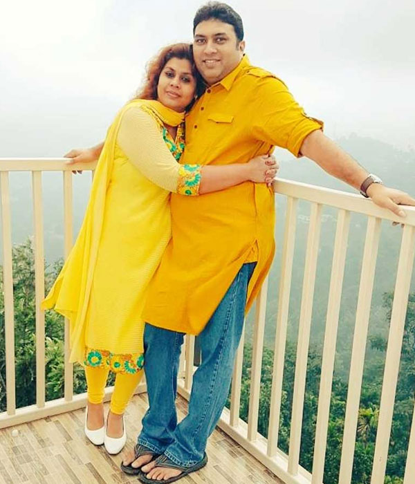 Vichithra with her Husband (Shaji)