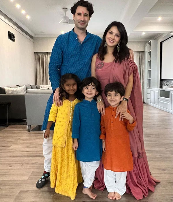 Sunny Leone With her Children Picture